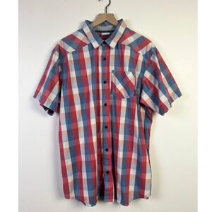 Columbia Men's‎ XL Classic Button Up Shirt Short Sleeve Plaid Omni Wick Advanced